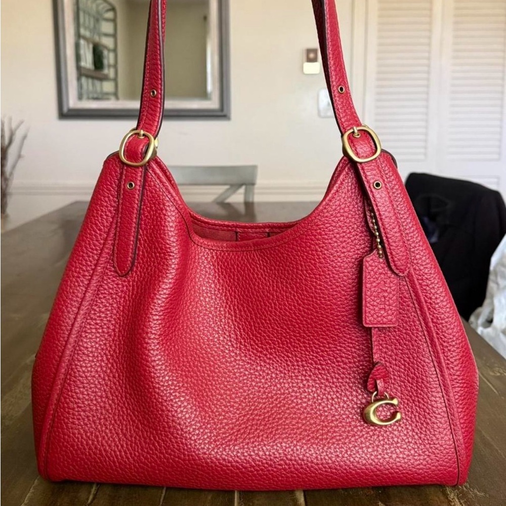Coach Lori/Bella Pebbled Leather Shoulder Bag in Brick Red
